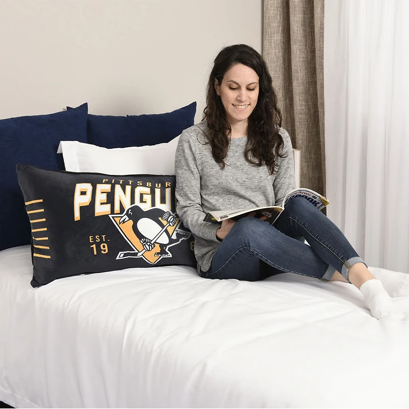Oreiller de corps LNH Pittsburgh Penguins (18 "x36")