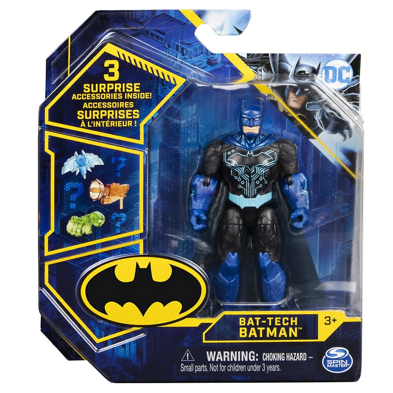 Figurine articulée Batman Bat-Tech de 10 cm avec 3 accessoires mystère