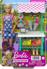 Barbie - Coffret de jeu Le marché fermier - Poupée Barbie (blonde)