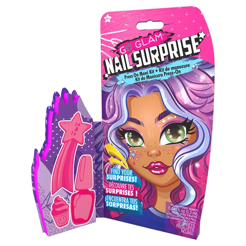 Cool Maker, GO GLAM Nail Surprise Manicure Set avec faux ongles et vernis à caractéristique surprise (les styles peuvent varier)