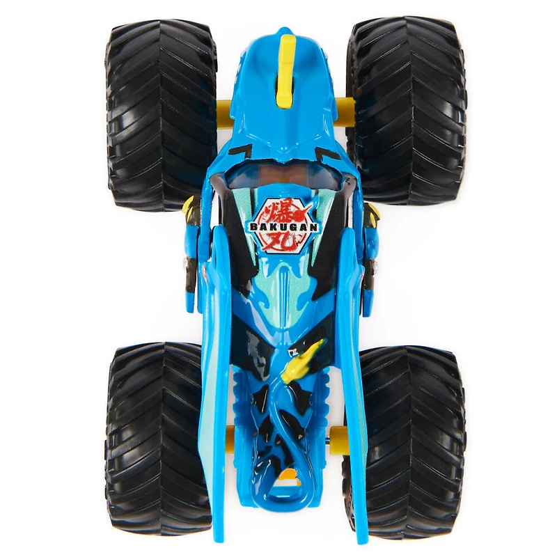 Monster Jam, Monster truck en métal moulé Bakugan Dragonoid (bleu) officiel, échelle 1:64, Jouets pour garçons à partir de 3 ans