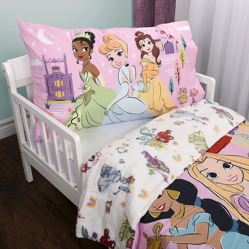 Ensemble de literie 2 Articles Princesses pour Enfant, comprenant une Couette et une Taie d'Oreiller