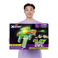 XSHOT Hyper Gel Glow In The Dark NightStrike Blaster (5,000 Glow In The Dark Hyper Gel Pellets) by ZURU