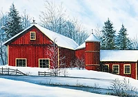 Casse-têtes SureLox - Collection Royaume d'hiver - Grange rouge - 1 000 pièces