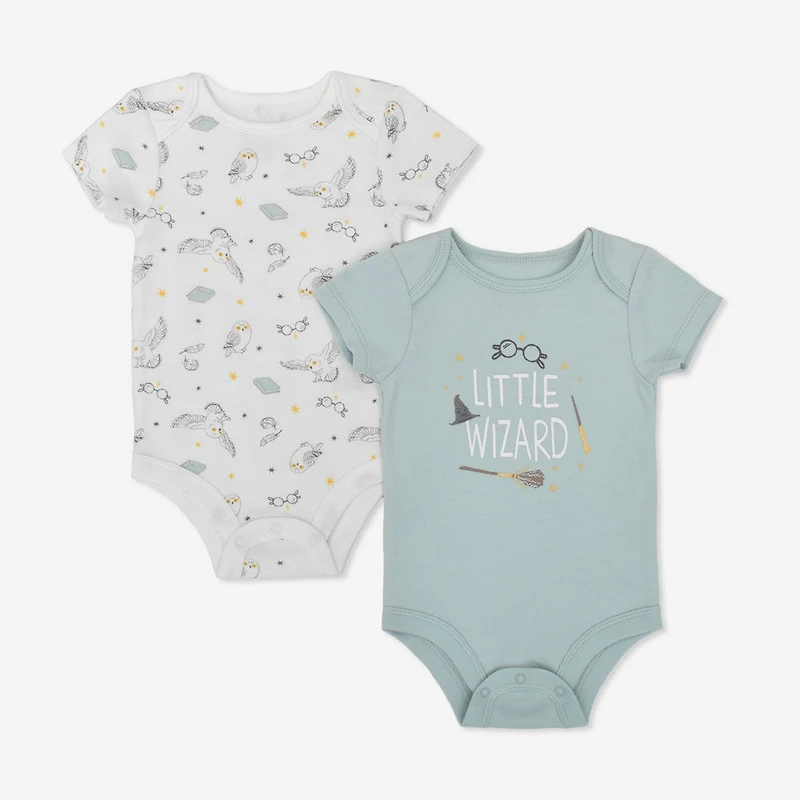 Harry Potter 2 Pack Bodysuit Set Aqua 
