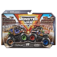 Monster Jam, Monster trucks officiels en métal moulé Salvager Vs. Double Decker Die-Cast, échelle 1:64