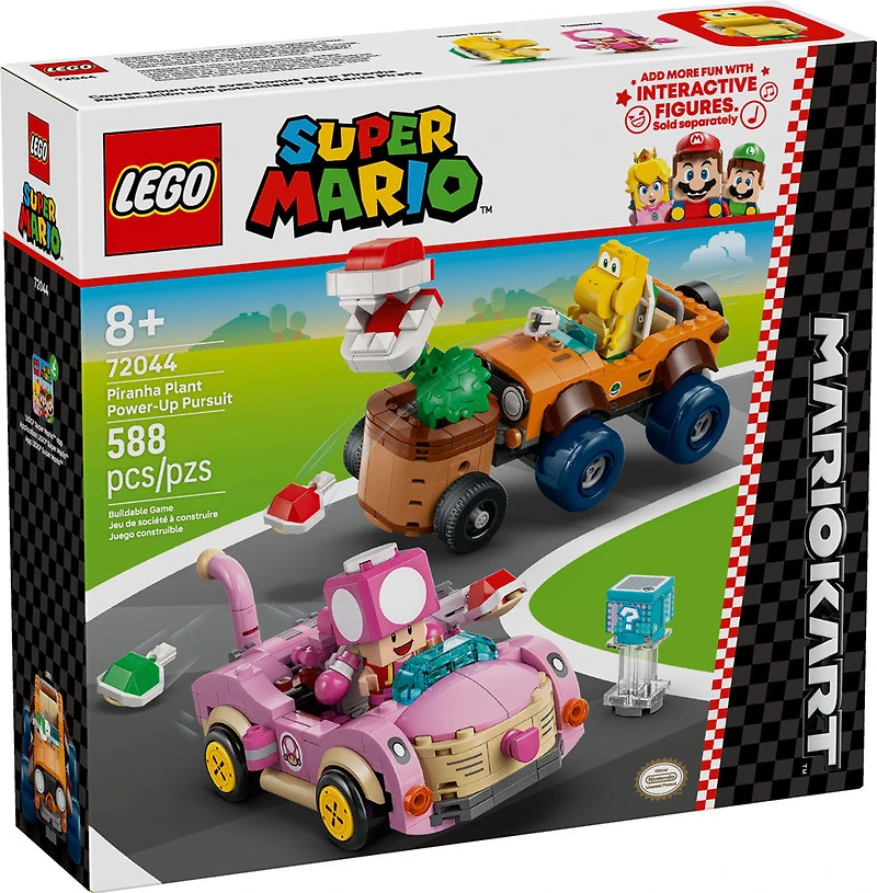 LEGO Super Mario : Mario Kart - Course-Poursuite avec Bonus Fleur Piranha, Jouet pour Garçons, Filles et tous les Amateurs 72044