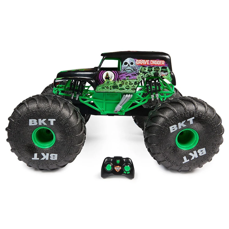 Monster Jam, Monster truck tout-terrain radiocommandé Mega Grave Digger officiel, plus de 60 cm de haut, échelle 1:6
