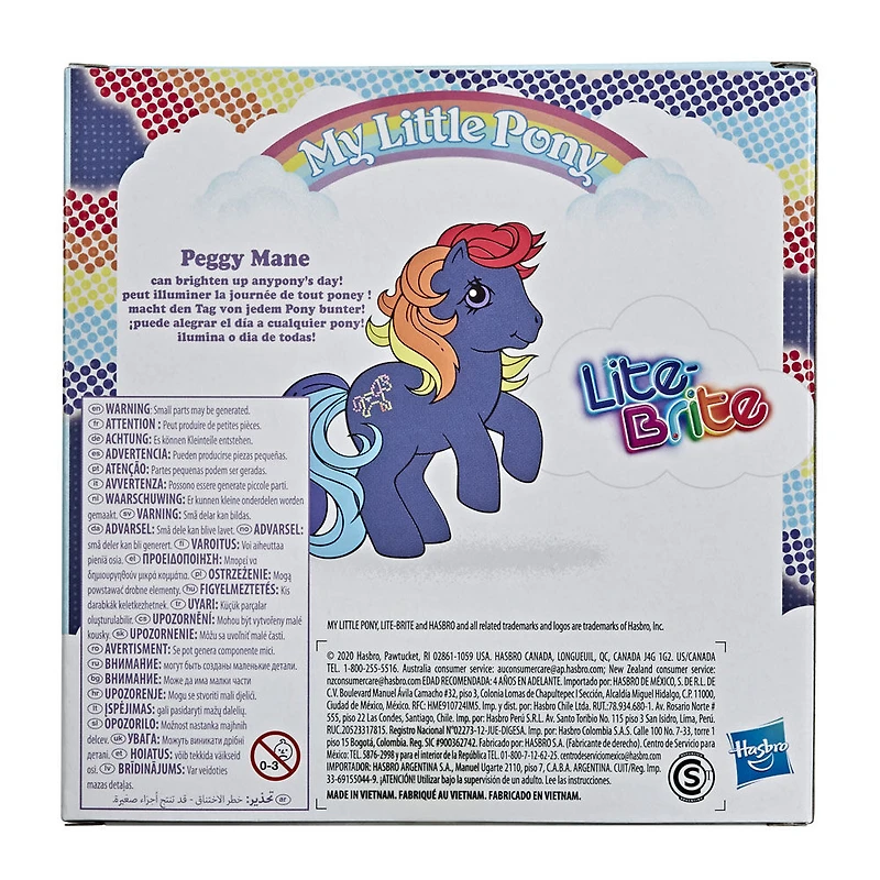 My Little Pony, Combo Lite-Brite et Peggy Mane, style rétro, figurine My Little Pony inspirée des années 80 à collectionner - Notre exclusivité