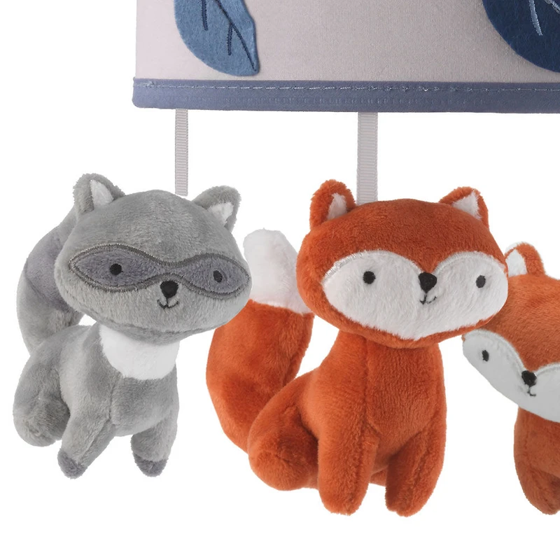 Mobile musical Animaux des bois gris/bleu Petits campeurs - Lambs & Ivy