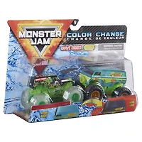 Monster Jam, Monster trucks Grave Digger vs. Mystery Machine officiels qui changent de couleur en métal moulé, échelle 1:64