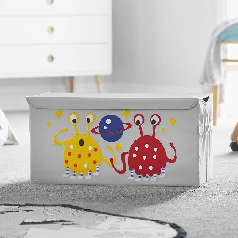 Potwells - Coffre de rangement pour jouets pour tout-petits pour bébés et organisateur de coffre - Alien