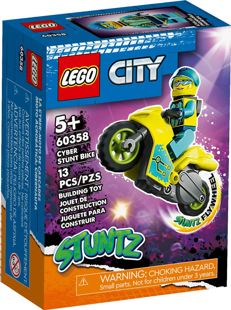LEGO City Cyber Stunt Bike 60358 Building Toy Set (13 Pieces)