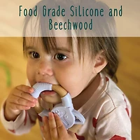 Anneau de dentition en silicone et bois de hêtre babyworks  - Chiot "Bud"