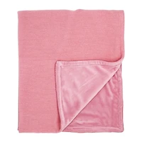 Amour Bébé Couverture en vison tricotée avec pull rose rose