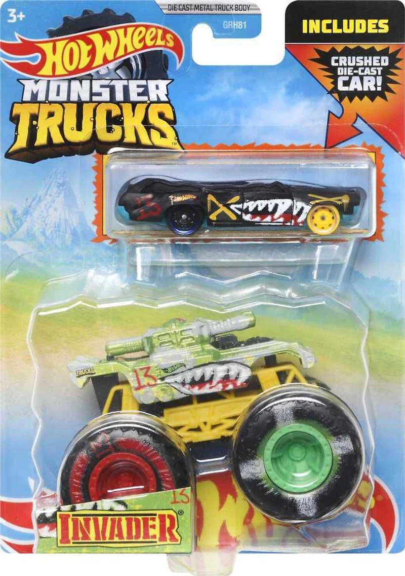 Hot Wheels - Monster Trucks - Véhicule Invader, coffret de 2