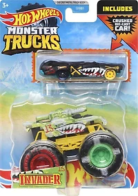 Hot Wheels - Monster Trucks - Véhicule Invader, coffret de 2