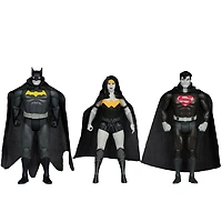 DC Super Powers Batman, Superman & Wonder Woman Black & White Accent Edition Gold Label 3pack