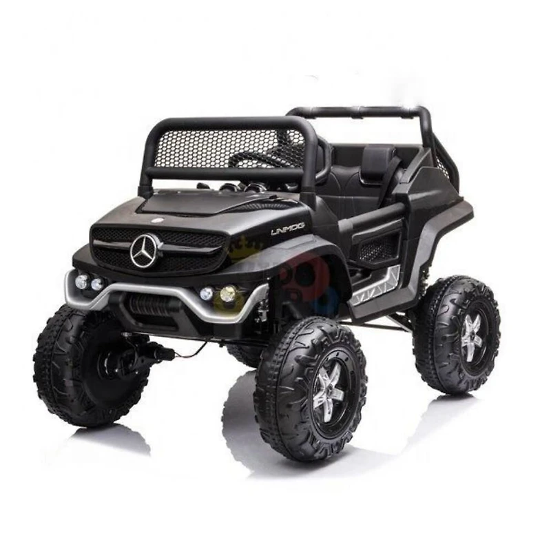 12V Mercedes Unimog 4WD Ride On - Black - English Edition
