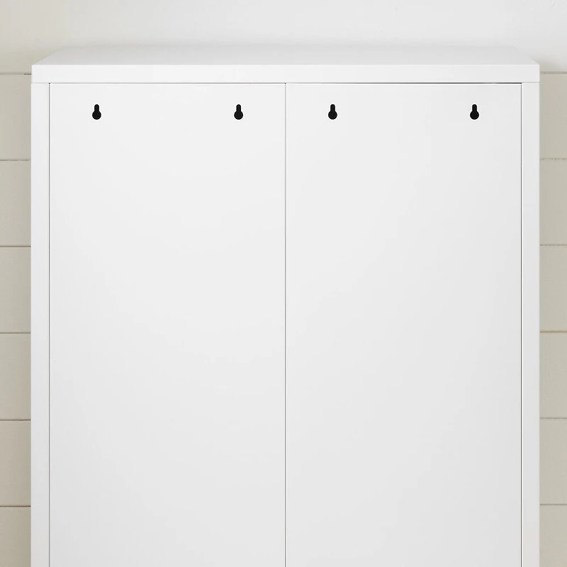 Crea Meuble de rangement avec 2 portes en métal Blanc solide