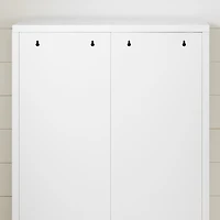 Crea Meuble de rangement avec 2 portes en métal Blanc solide