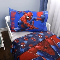 Ensemble de literie 2 Articles Spiderman pour Enfant, comprenant une Couette et une Taie d'Oreiller