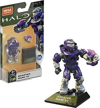 Mega Halo Heroes Series 14 Spartan Mark VII Micro Action Figure, Building Toys for Kids