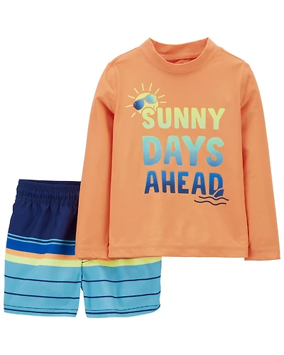 Carter's "Sunny Days Ahead" 2-Piece Rashguard Swim Set  