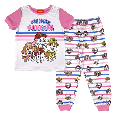 Paw Patrol 2 Piece Pajama Set - White/Pink 