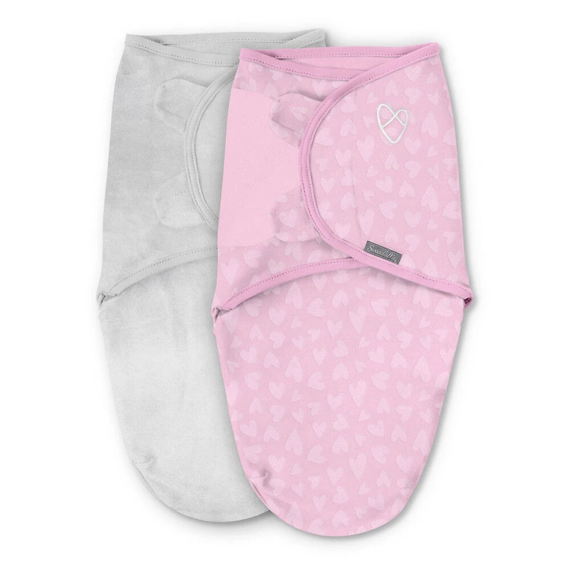 Velboa - Coeurs Roses 2PK P/M 0-3M de SwaddleMe By Ingenuity