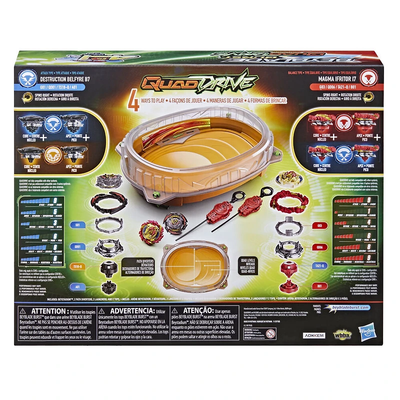 Beyblade Burst QuadDrive Set de combat Cosmic Vector, avec arène Beystadium