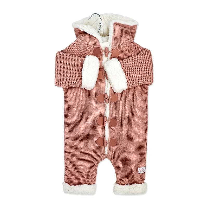 Rock a Bye Baby True Knit Pramsuit With Sherpa Lining: 0-3M