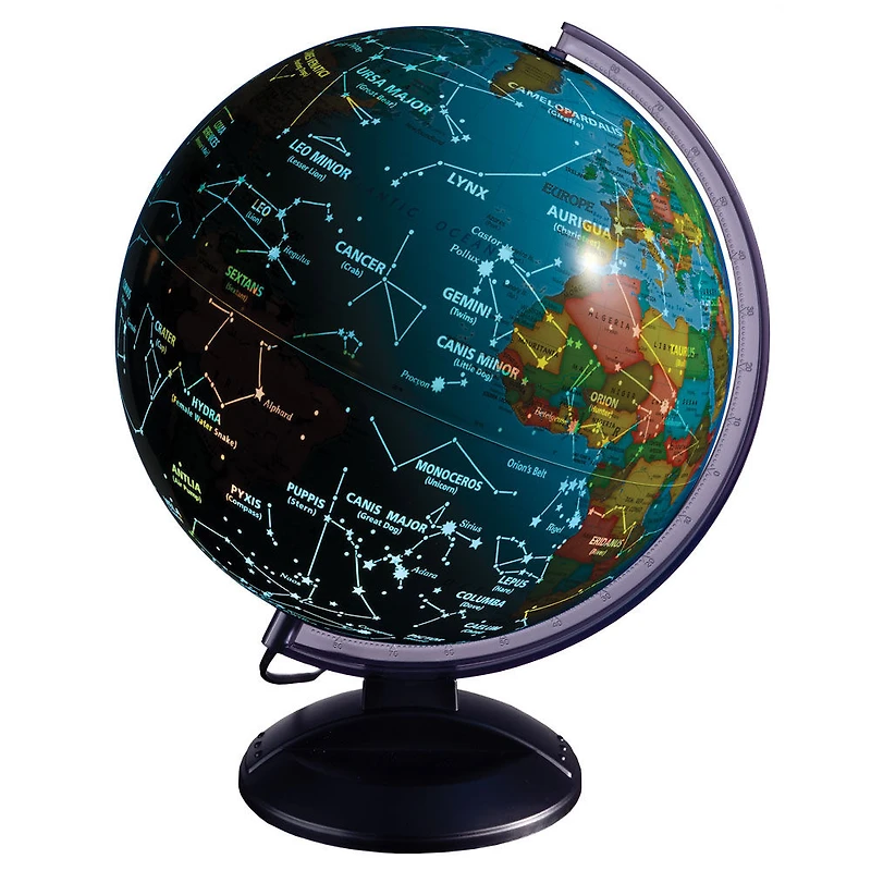 EduScience - Globe terrestre illuminé jour et nuit de 30 cm - Notre exclusivité