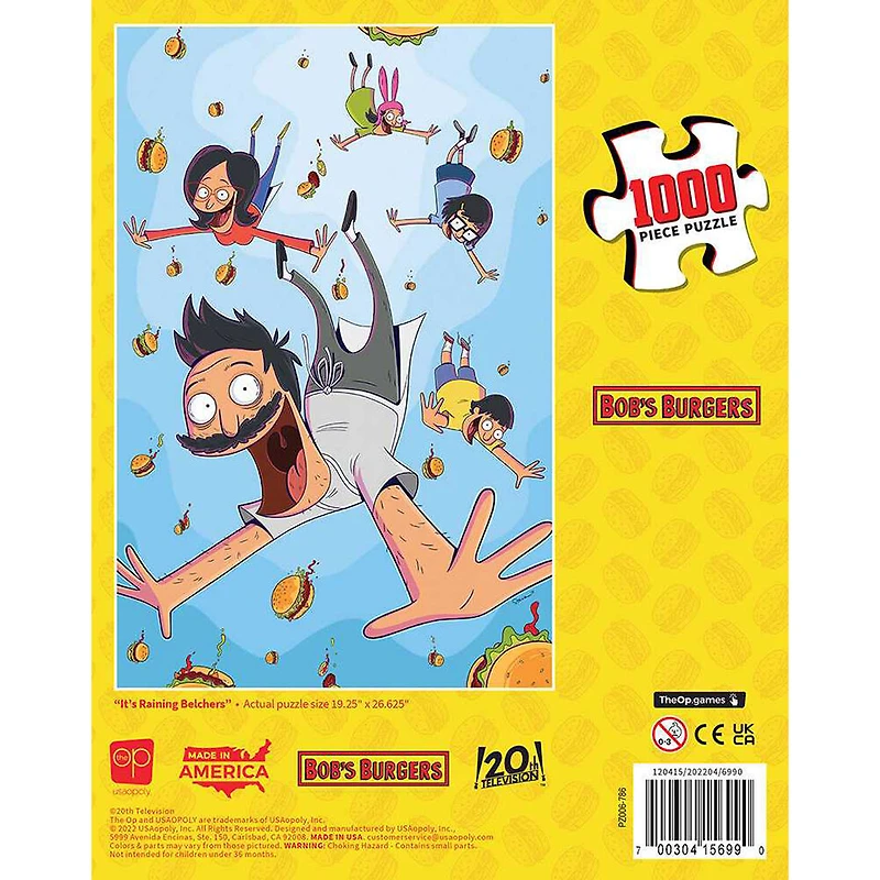 USAopoly Bob's Burgers "It's Raining Belchers" 1000 Piece Puzzle - English Edition