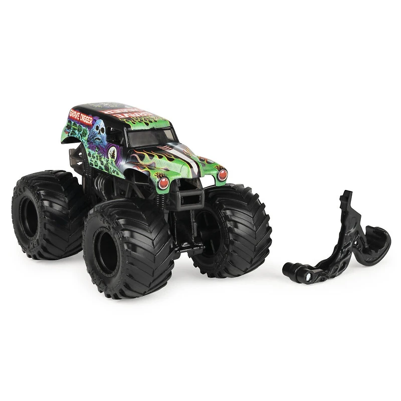Monster Jam, Monster truck Grave Digger officiel, véhicule en métal moulé, série Spectre, échelle 1:64