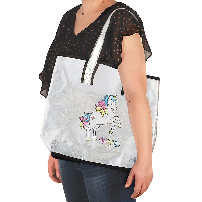 Fashion Angels - Transparent  Holographic Tote - Good Vibes Unicorn - English Edition