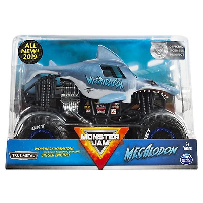 Monster Jam, Monster truck authentique Megalodon en métal moulé à l'échelle 1:24