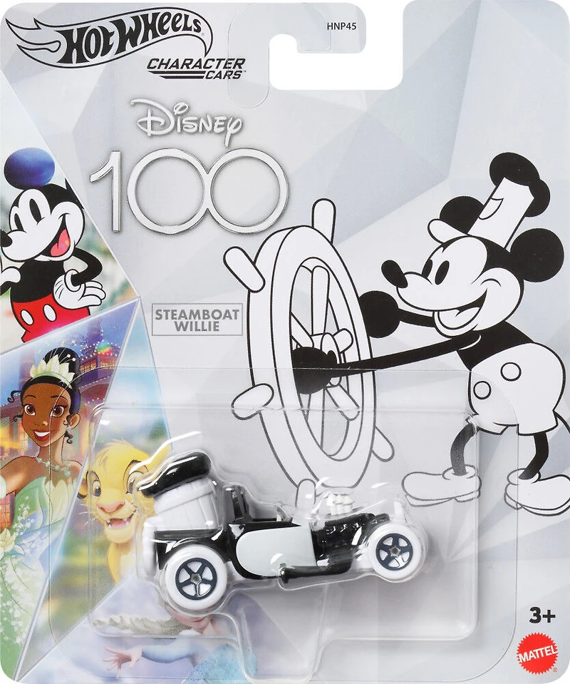 Hot Wheels Character Cars Disney 100 Steamboat Willie 1:64 Véhicule de collection