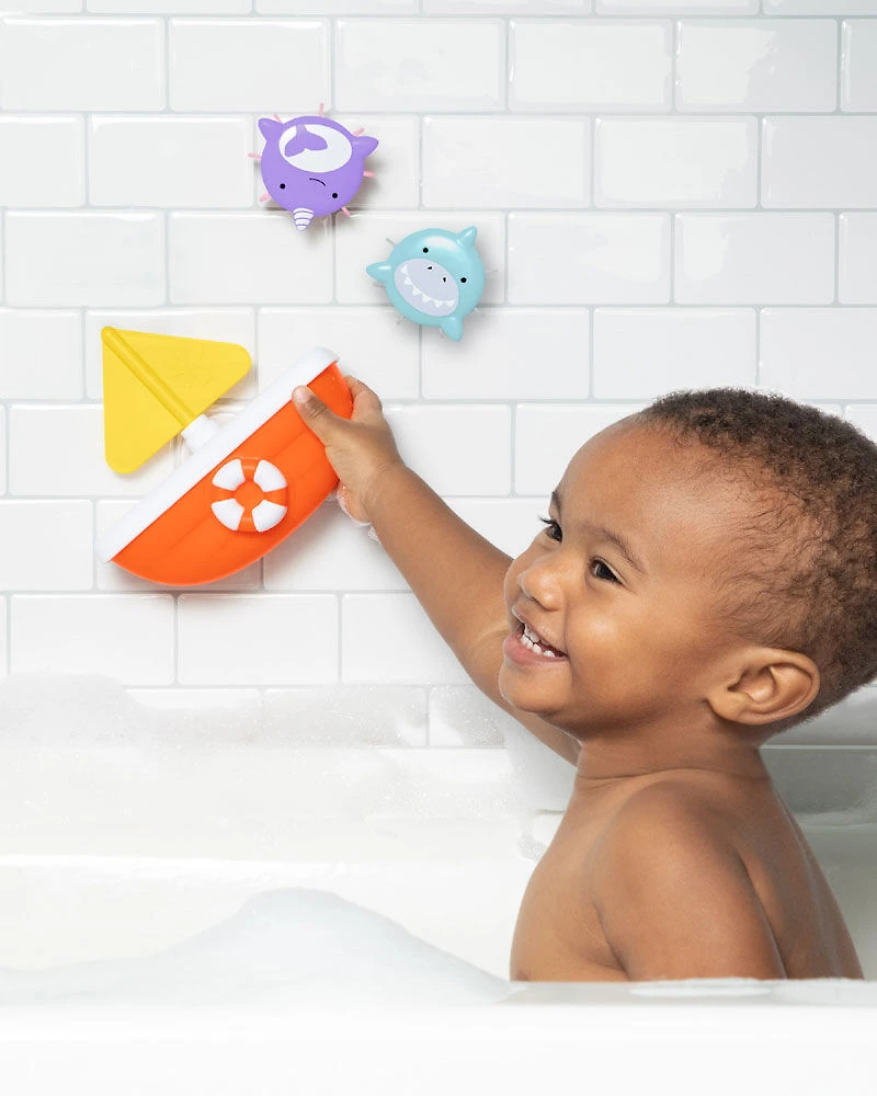 Zoo Tip and Spin Bath Toy - Shark/Narwhal