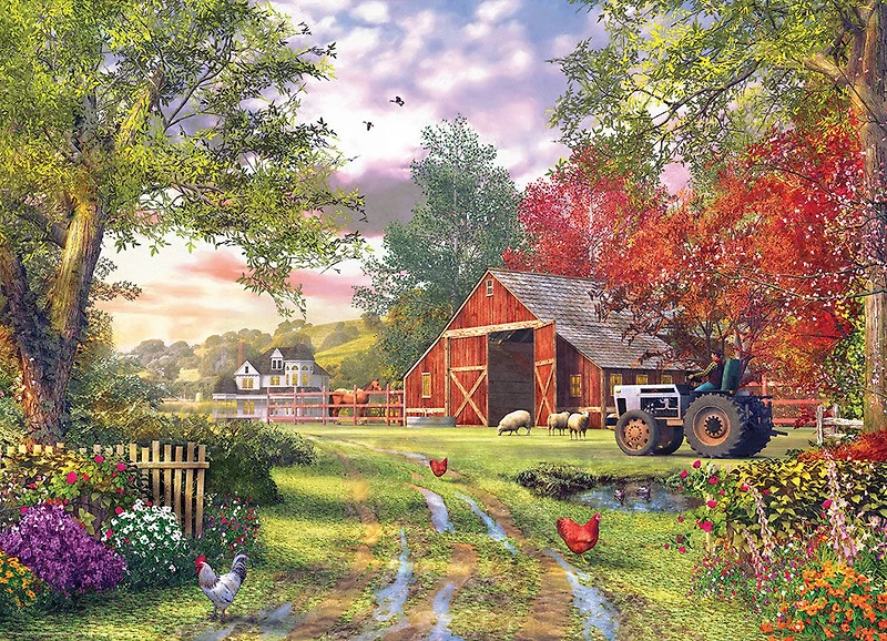 EuroGraphics Evening at the Barnyard 1000-Piece Puzzle