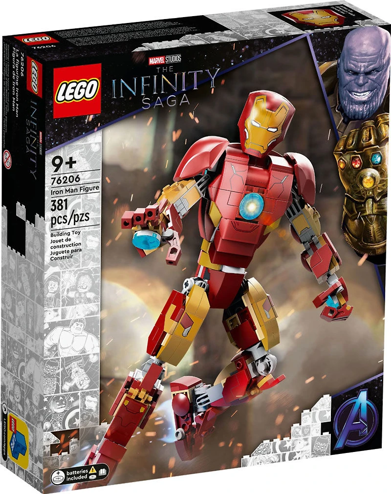 LEGO Marvel Iron Man : La figurine Iron Man 76206 Ensemble de construction (381 pièces)