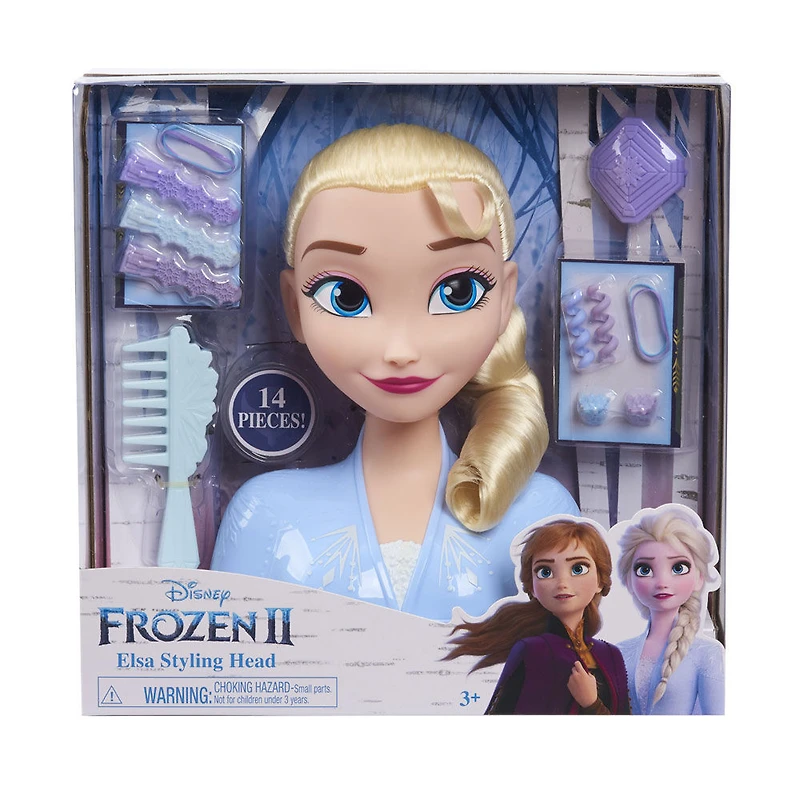 Tête de Coiffure d'Elsa de La Reine Des Neiges 2 Disney (14 éléments)