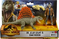 Coffret humain et dino Dr Alan Grant et Dimétrodon Jurassic World: Dominion avec figurine d'humain, figurine de dinosaure et accessoires