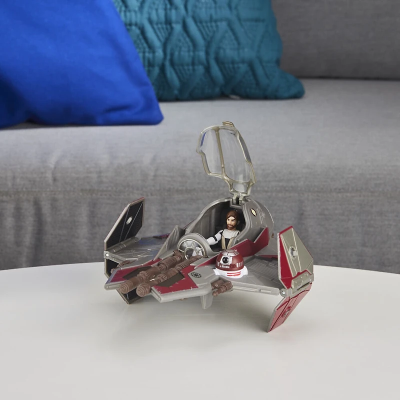 Star Wars Mission Fleet Stellar Class Obi-Wan Kenobi Jedi Starfighter 2.5-Inch-Scale Figure and Vehicle