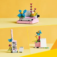 LEGO Creator La machine à écrire avec des fleurs, Jouet, Ensemble de jeu, Se transforme en guitare-piano ou en pot de fleurs 31169