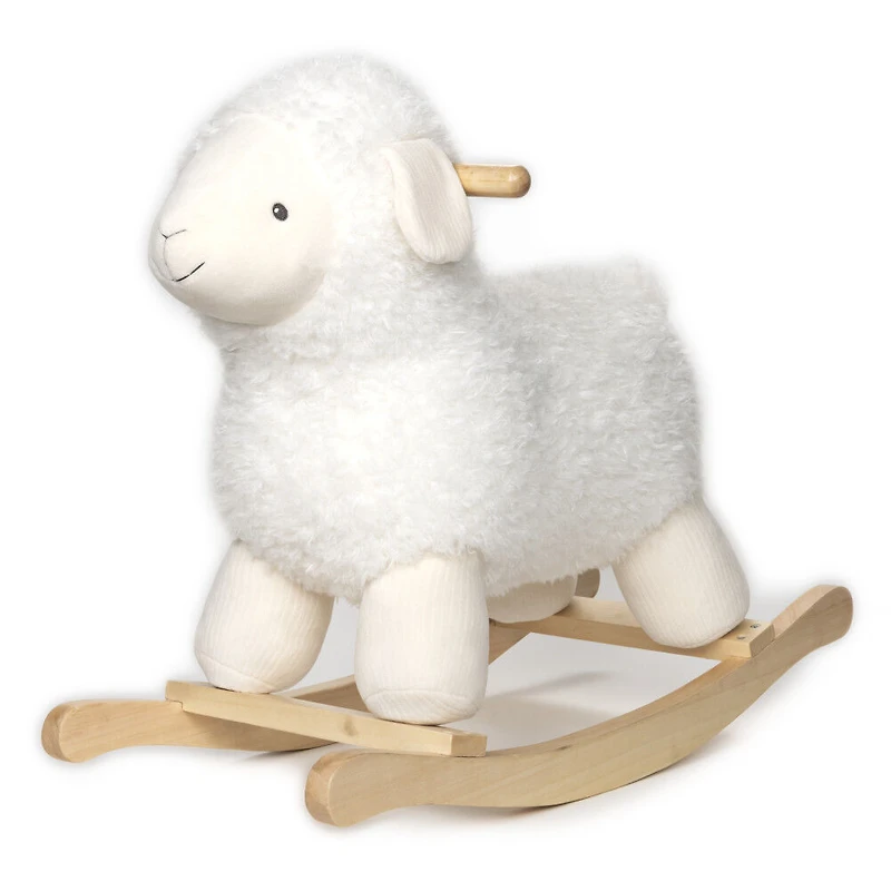 Baby GUND, Agneau à bascule en peluche pour bébé avec socle en bois, crème, 54,6 cm