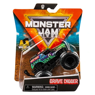 Monster Jam, Monster truck Grave Digger officiel, véhicule en métal moulé, série Spectre, échelle 1:64