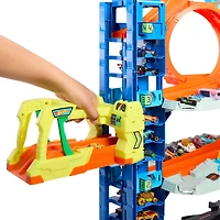 Hot Wheels  Ville  Méga Garage, 2véhicules, rangement pour 50+ véh.