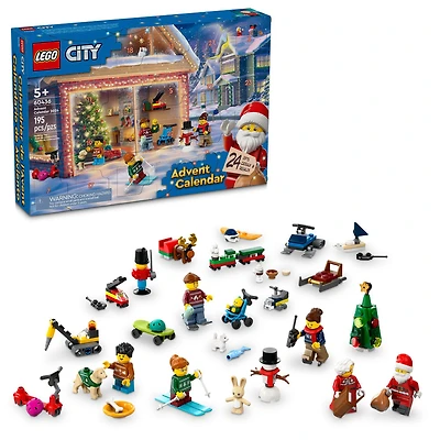 LEGO City 2024 Advent Calendar, Countdown Holiday Gift, Miniature Christmas Figures, 60436