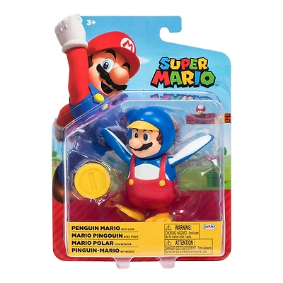 Figurine Nintendo de 4 pouces - Mario pingouin avec pièce